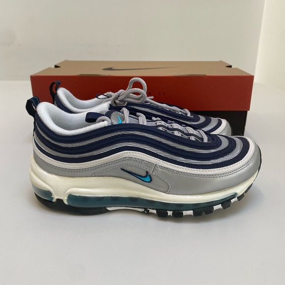 Nike Women’s Air Max 97 OG in Metallic Silver/ Chlorine Blue sz 7US New in Box - Picture 3 of 8